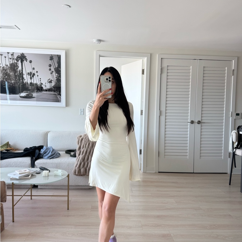 Meshki Asymmetrical Cream Dress